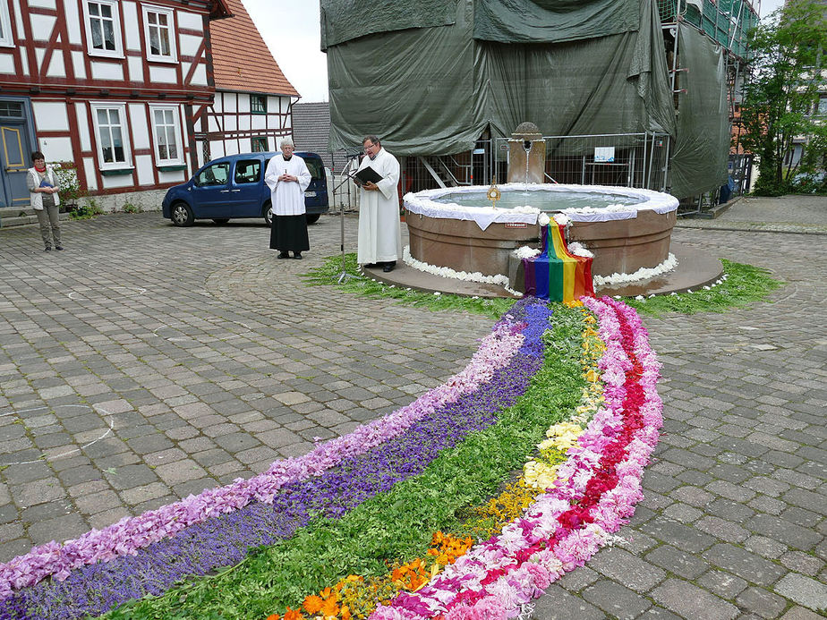 Bluemteppich auf dem Naumburegr Marktplatz (Foto: Karl-Franz Thiede)